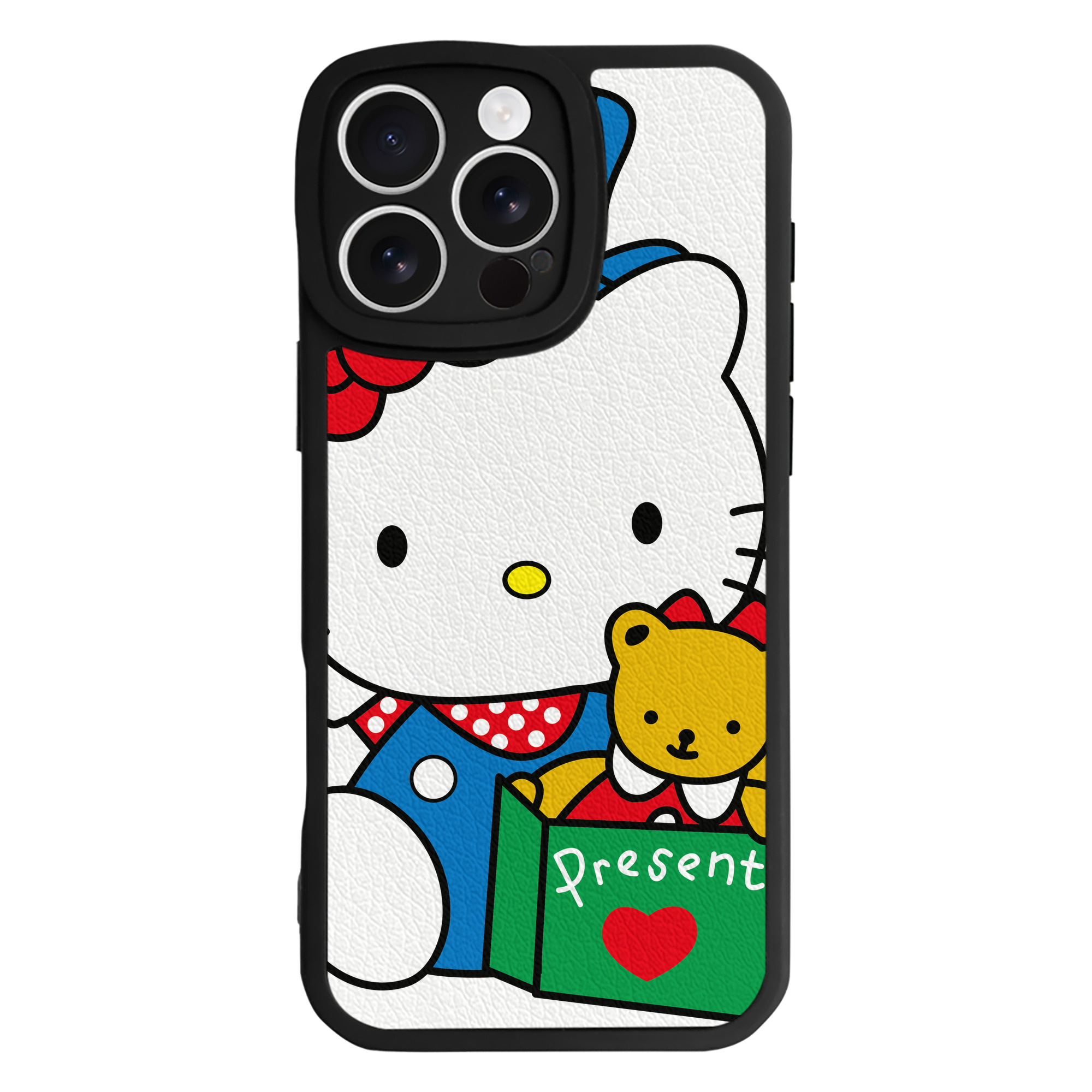 （画像用） Hello Kitty ハローキティ 【iPhone 16シリーズ対応】シリコンスマホケース（レザー調） 材質：シリコン